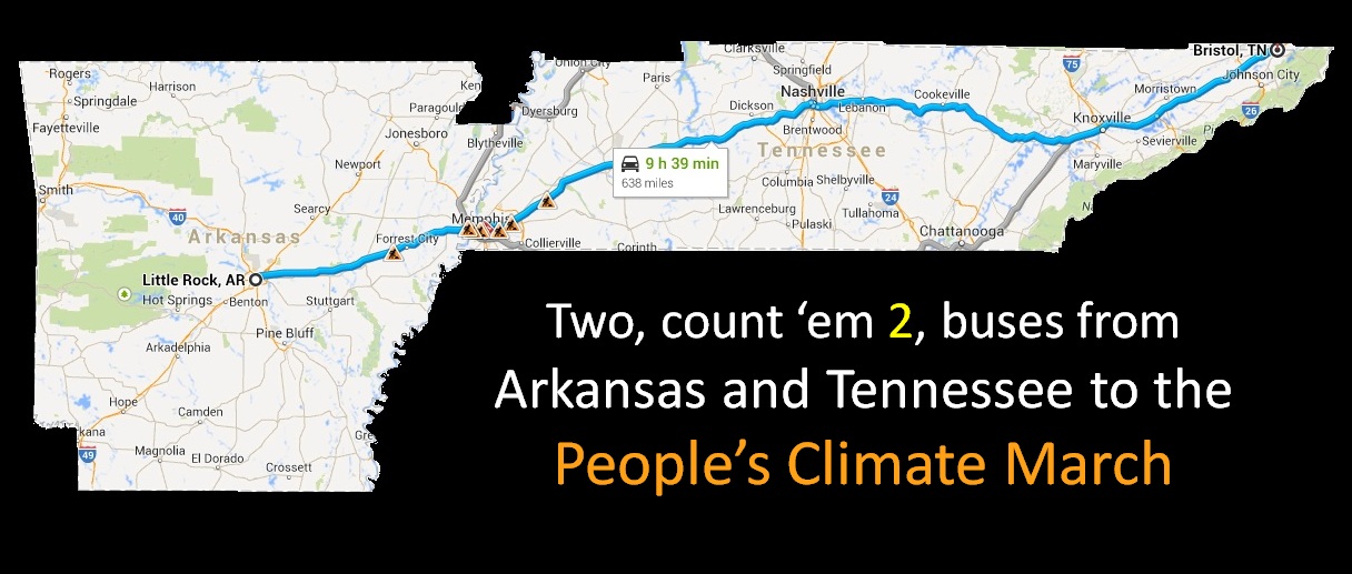 Two buses from Arkansas and Tennessee